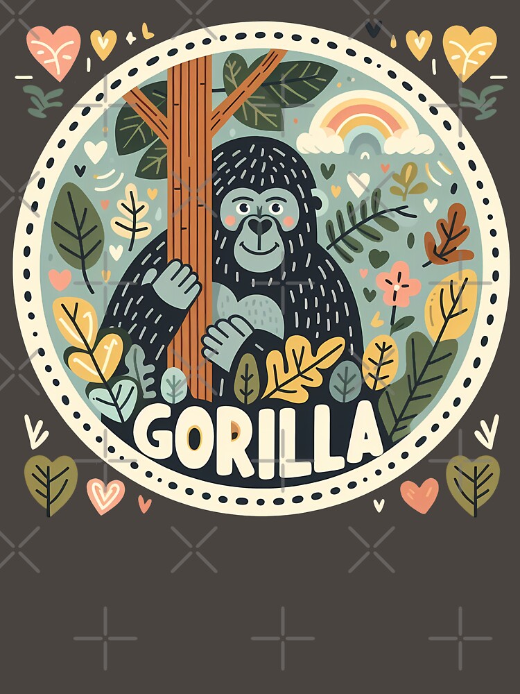 Gorilla - Hope for Wildlife Scandinavian Folk Art by heidiannemorris © by FOLK ART FUSION