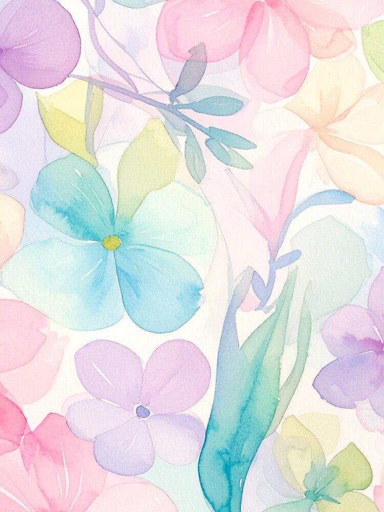 Soft Gentle Pastel Watercolor Floral Layers by AnimaliaStar