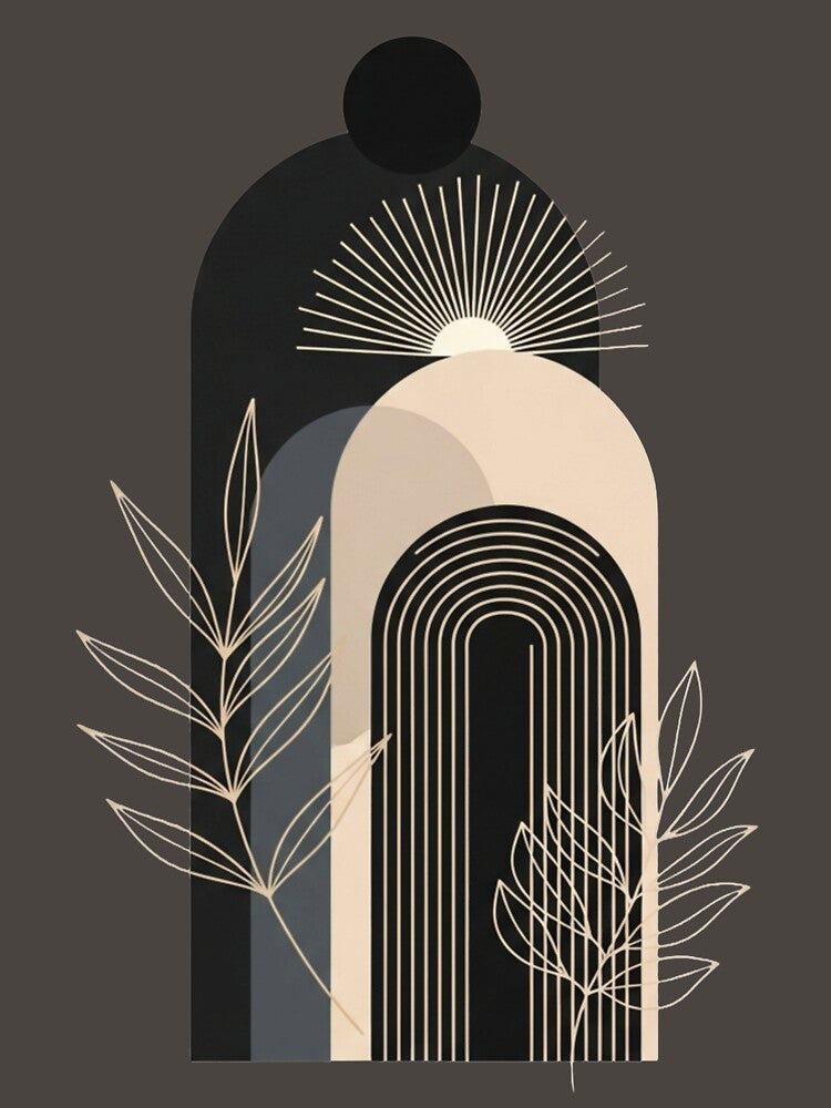 Minimalist Boho Arch and Sun by Dzblack