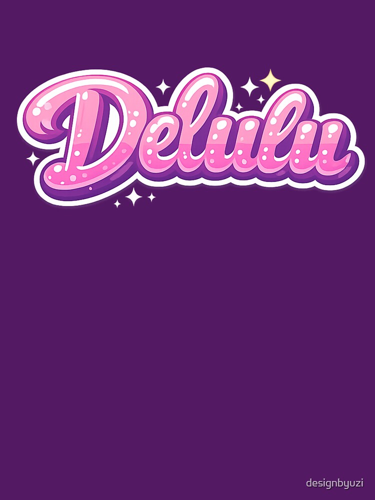 Delulu Aesthetic Typography | Trendy Gen Z Minimal Text Sticker & T-Shirt Design by designbyuzi