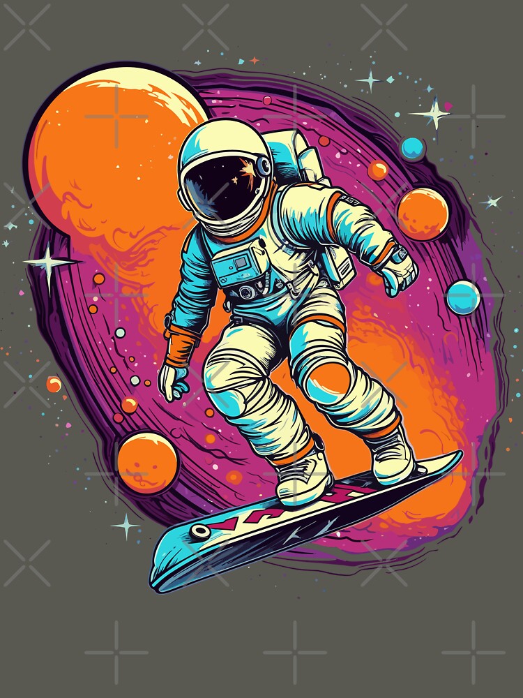 Astronaut Surfing in Space by ChelaDesigns