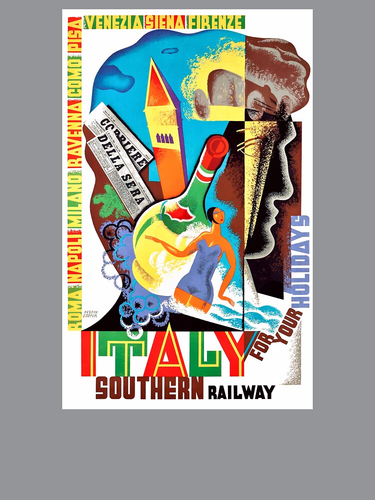 1934 Italy For Your Holidays Travel Poster by retrographics