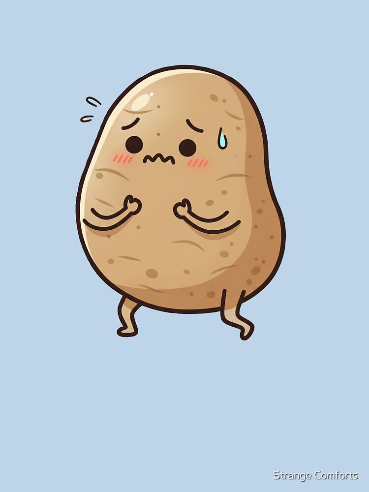 Worried Potato – Funny Anxiety Mascot Art by Strange Comforts