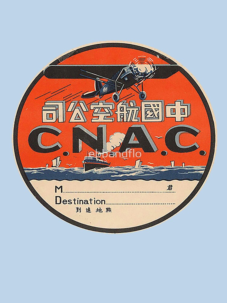 Vintage CNAC Luggage Label by ebbandflo
