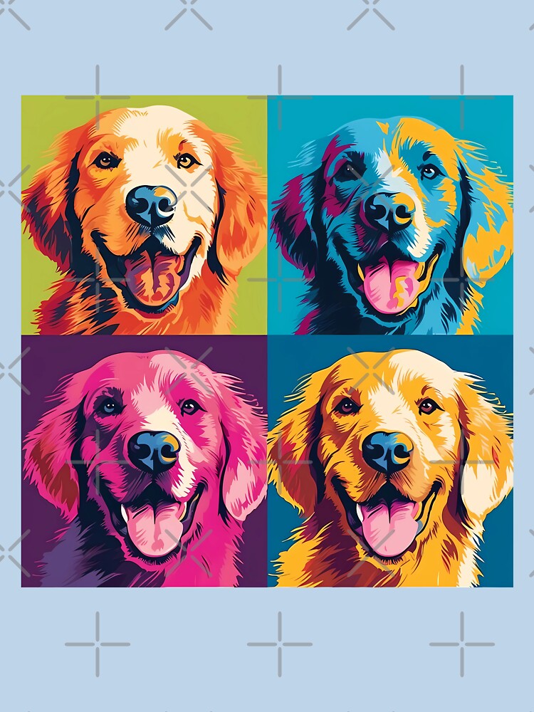 Pop art golden retriever dog by MDCGraphics