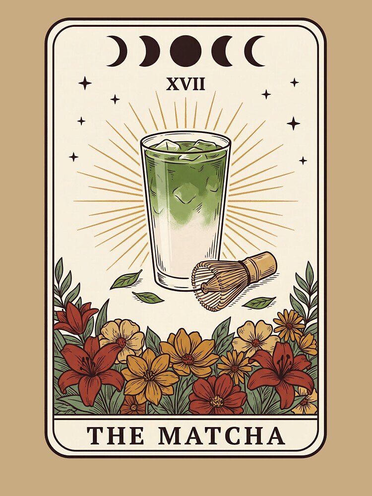 Food Tarot Card The Matcha | modern tarot, tarot memes, pastel tarot by Mildly Mystic