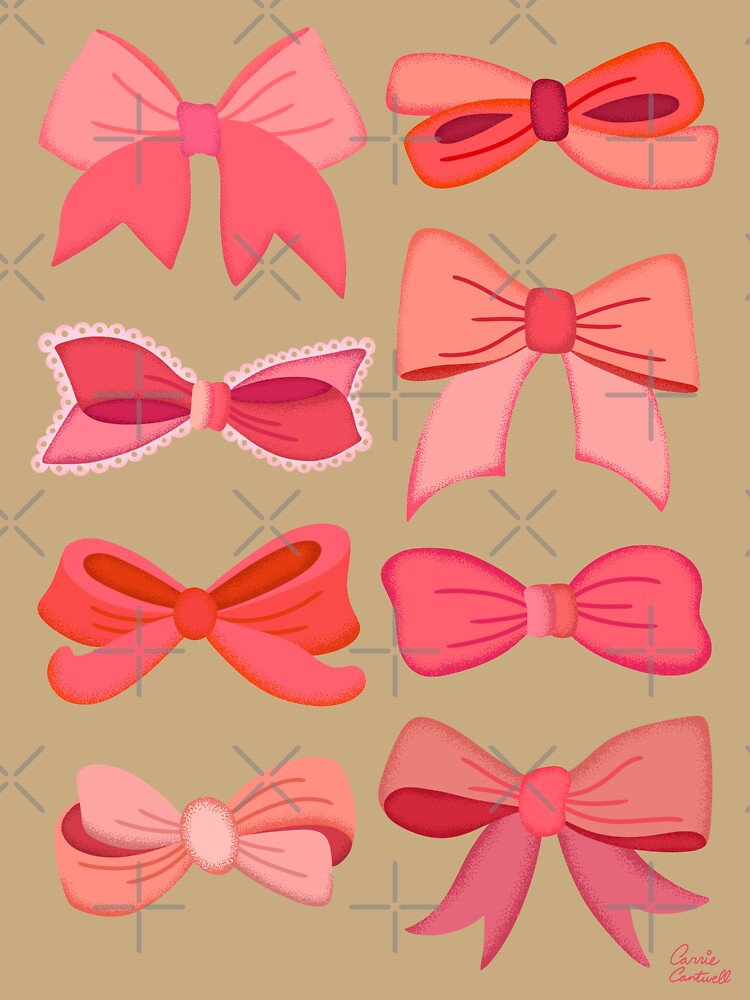 Pretty Bows in Pink by Carrie Cantwell Art