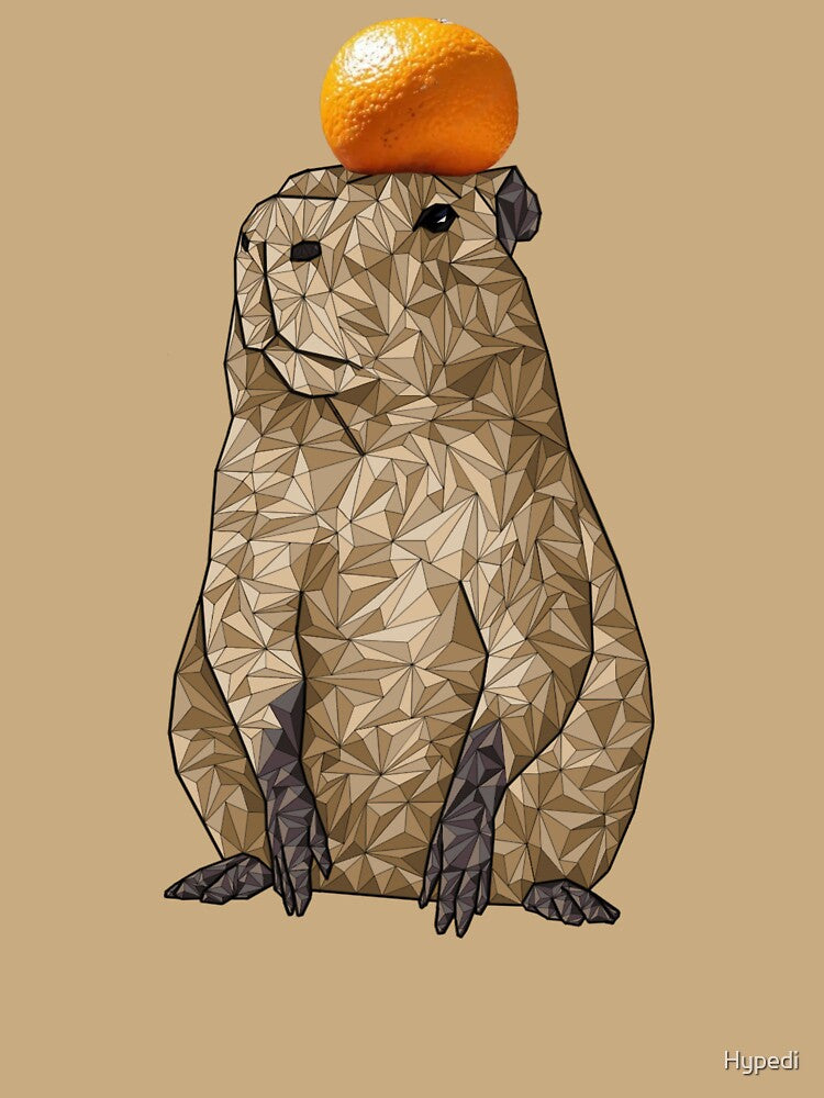 Capibara w Orange , Geometric by Hypedi