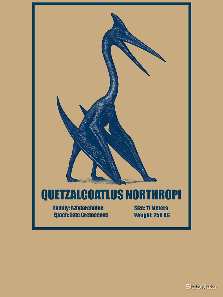 Quetzalcoatlus Northropi – Vintage Dinosaur Illustration by SlatoMato