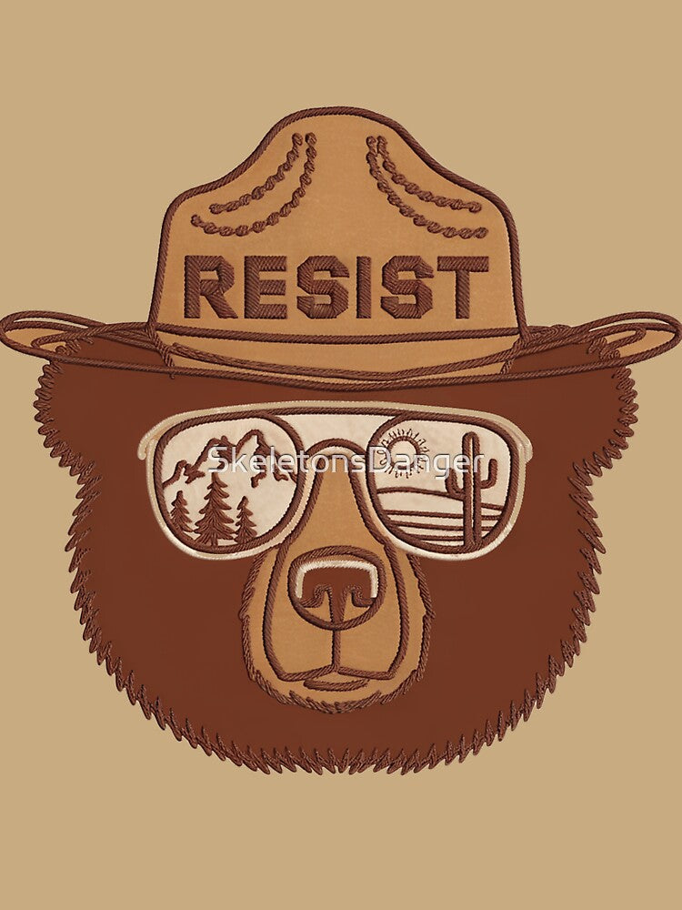 Embroidered bear resist - hands off our national parks us alt service save the nature protect forests by SkeletonsDanger