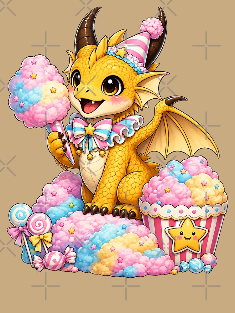 Cute Cotton Candy Baby Dragon – Pastel Candy Fantasy Dragon by Hatchling Hollow