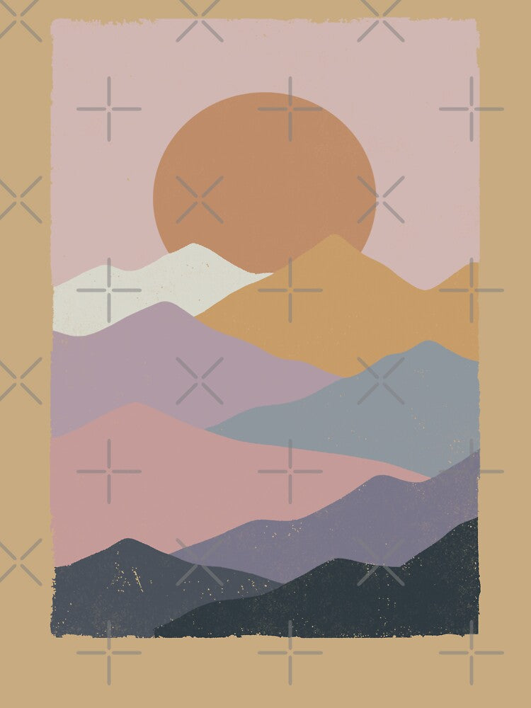Mountain Sunset Vintage. by EunsooLee