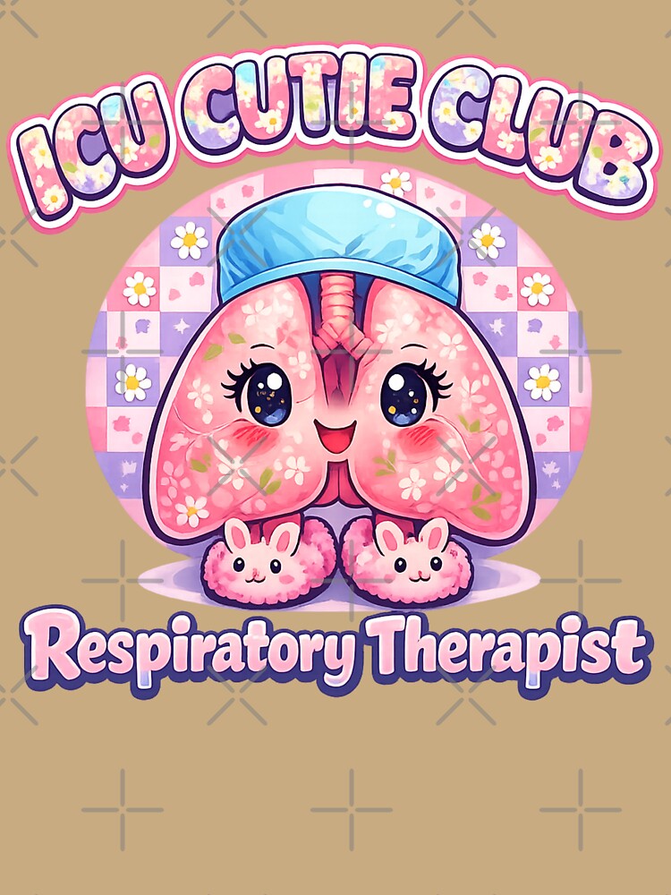 Cute Kawaii Lungs Respiratory Therapist ICU Cutie Club Floral Nurse Aesthetic Medical Worker Week Design by ClinicalHubs