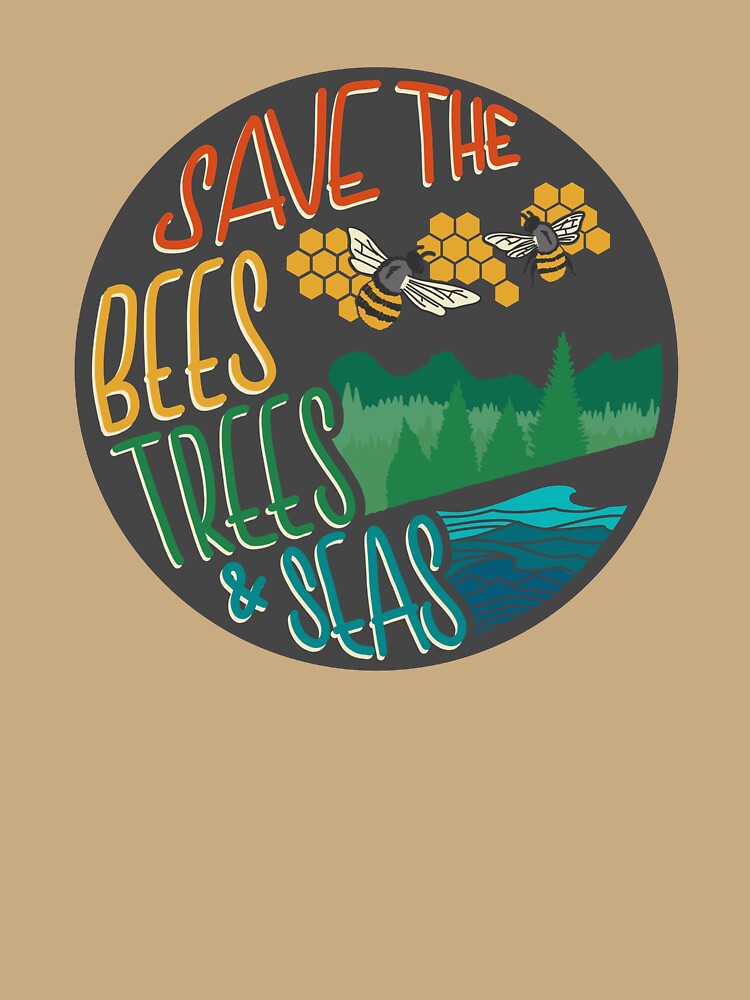 Round Save The Bees, Trees, & Seas by CarlosAlberto