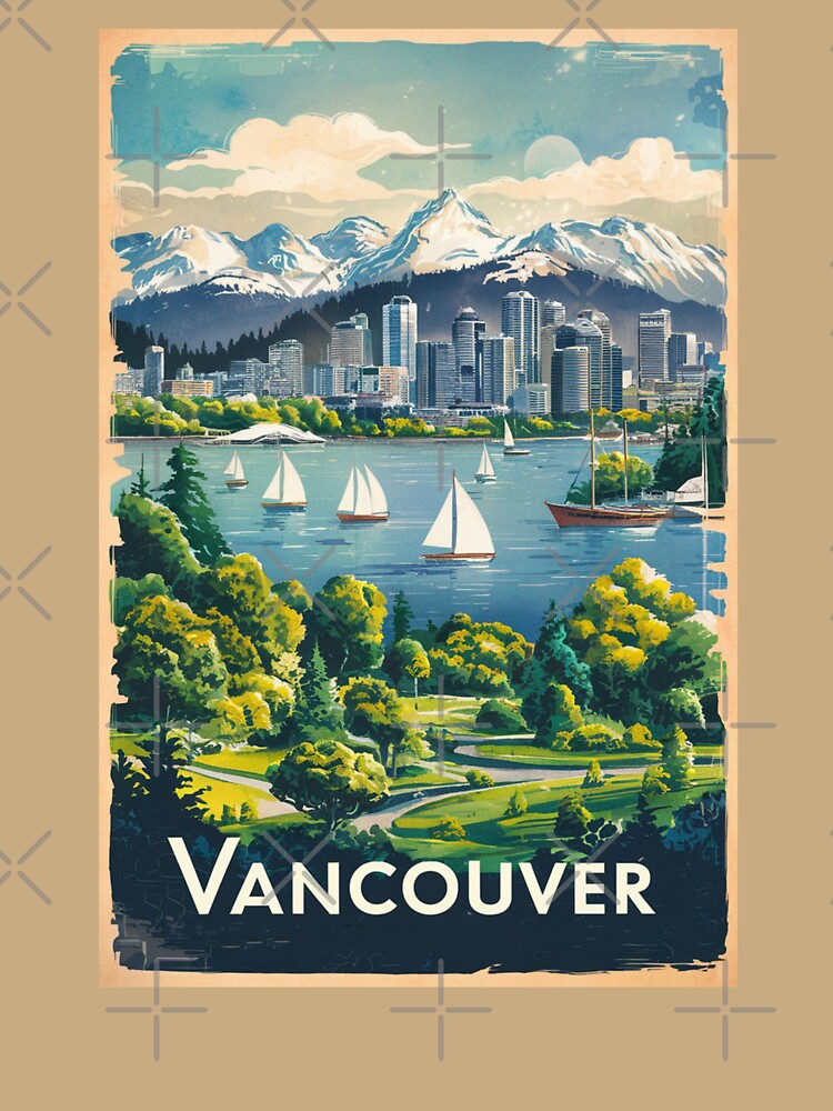 Vancouver Vintage Travel Poster by TravelerRat