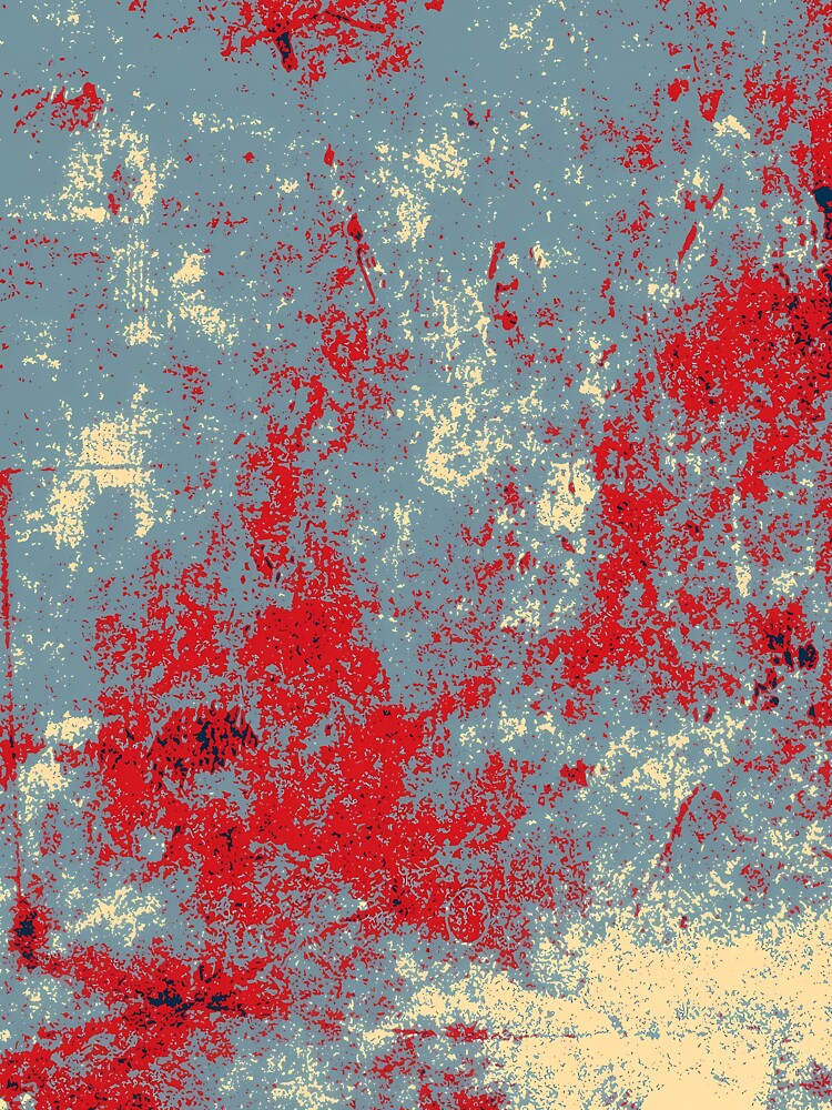 Grunge Chaos – Red, Grey & Cream Texture Art by Groovy Looks