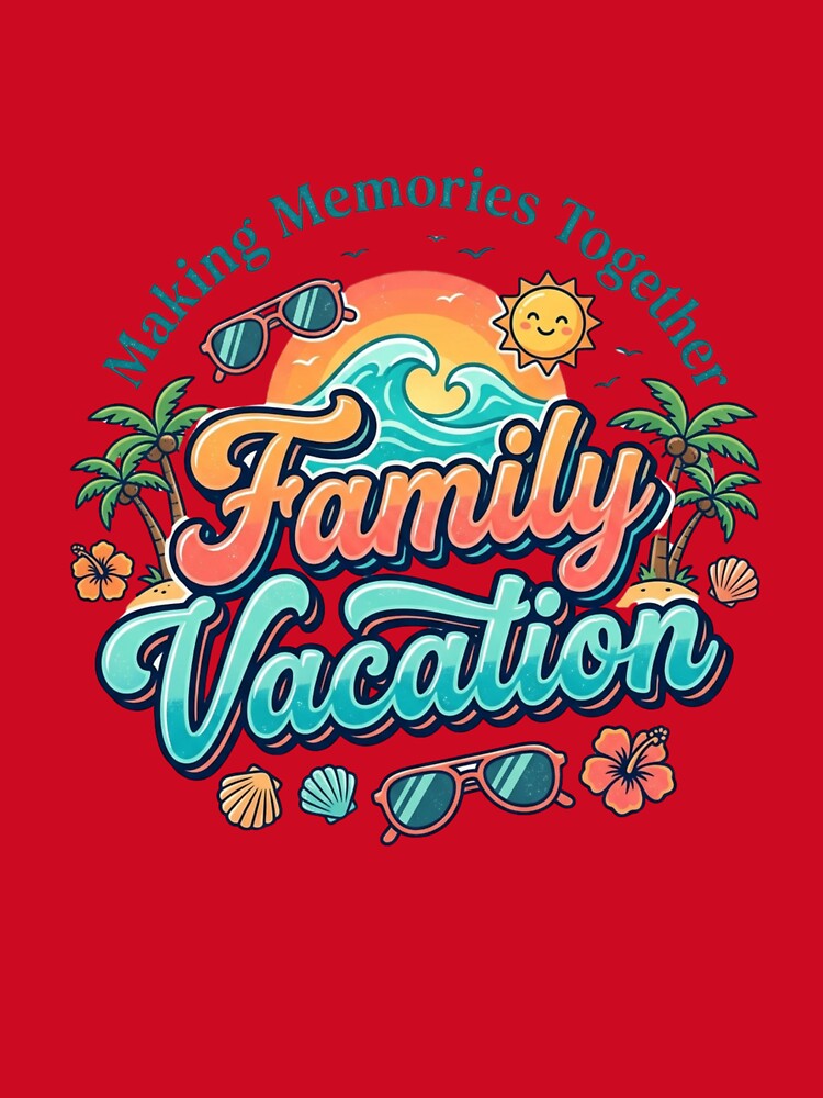 Family Vacation Making Memories Together Retro Tropical Beach by PACS0011