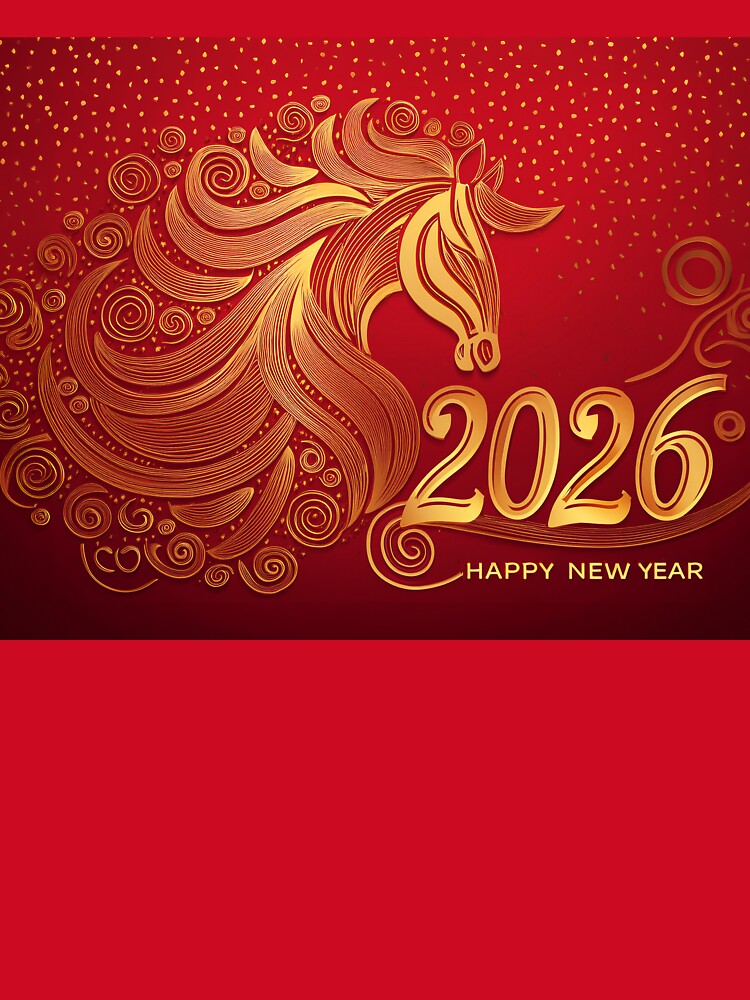Golden Horse for New Year 2026 by Blue Horse Photo Magic