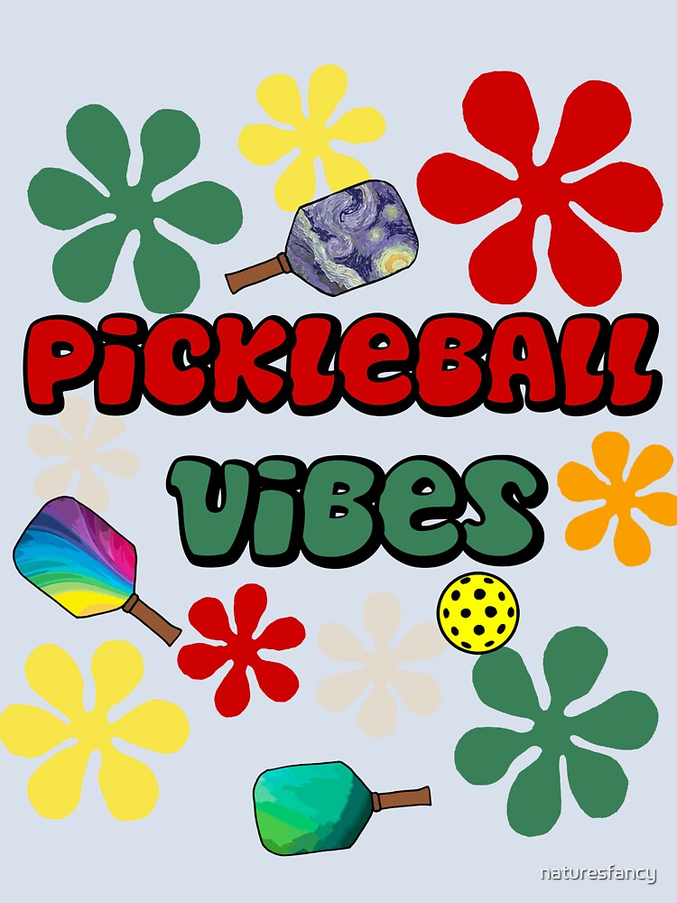 Cool Pickleball Vibes Sports Retro Art by Nature's Fancy