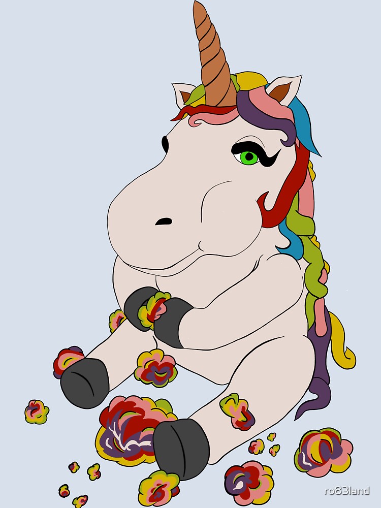 sweet unicorn eats rainbow cotton candy by ro83land