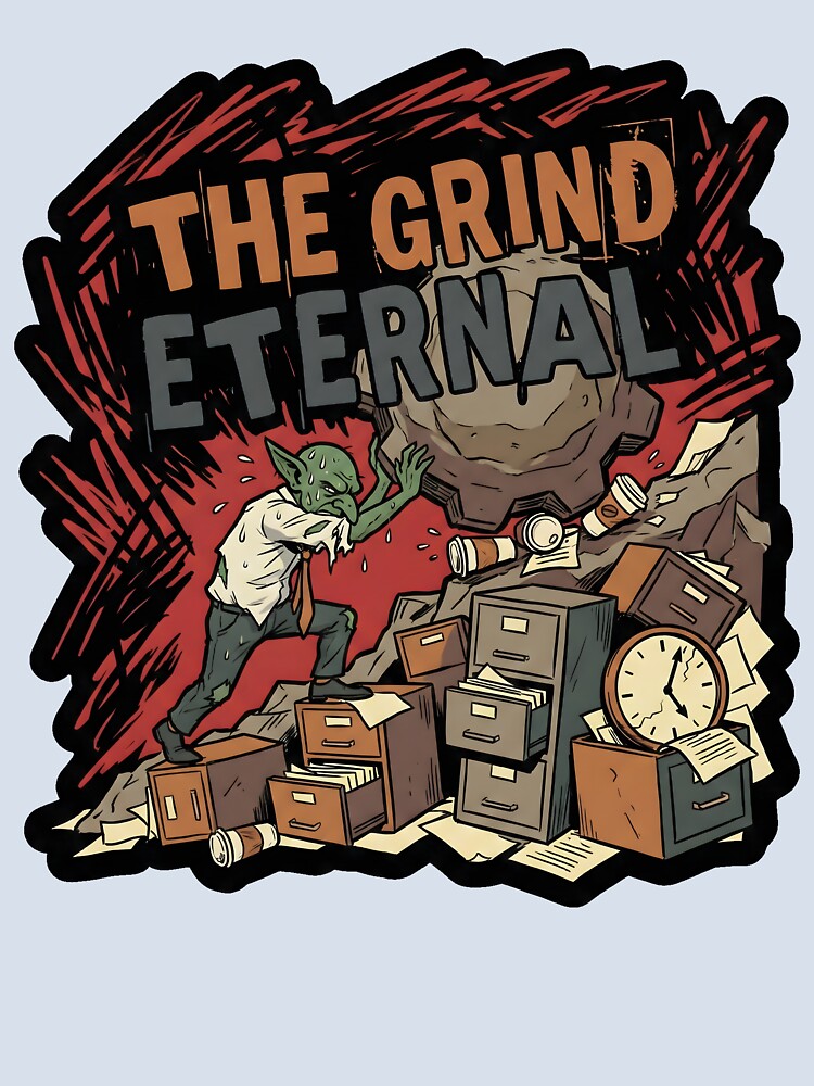 The Grind Eternal | Sisyphus Goblin & Corporate Burnout Art by GhostMode404