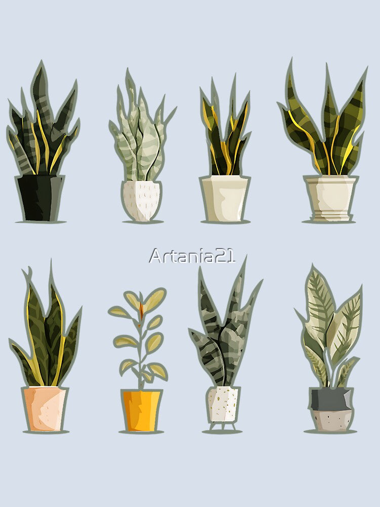 Set of Cute Plant Pots Art- Funny Plant Lover Gift Pot by Artania21