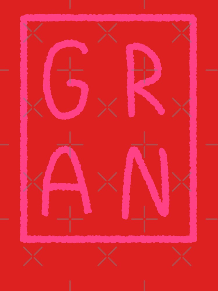 Square GRAN simple hot pink wiggly lettering by FrenchieBoops