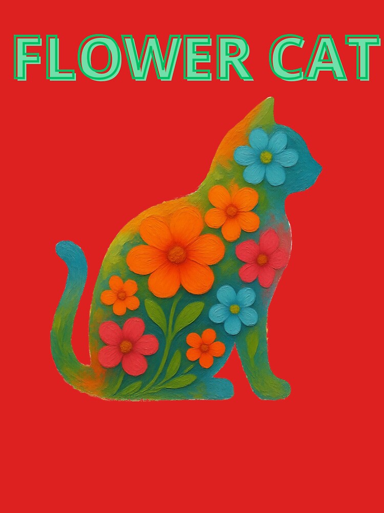 Flower Cat T-shirt Gifts by ZemVibe