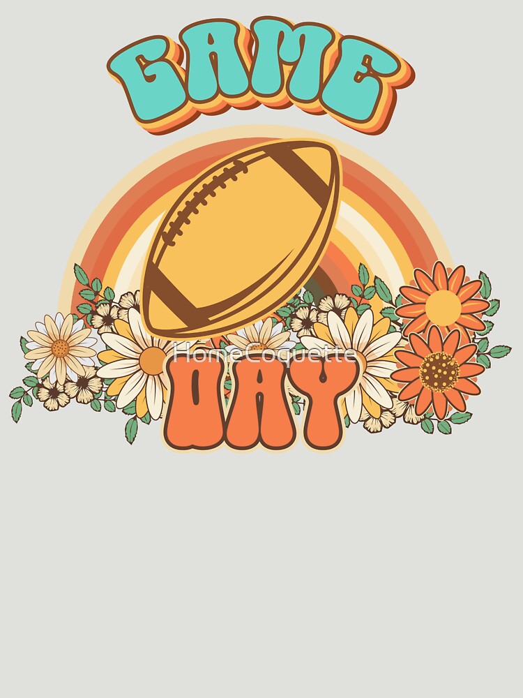 Groovy Football mom Retro gift Game day for funny mother Vintage floral pattern by HomeCoquette