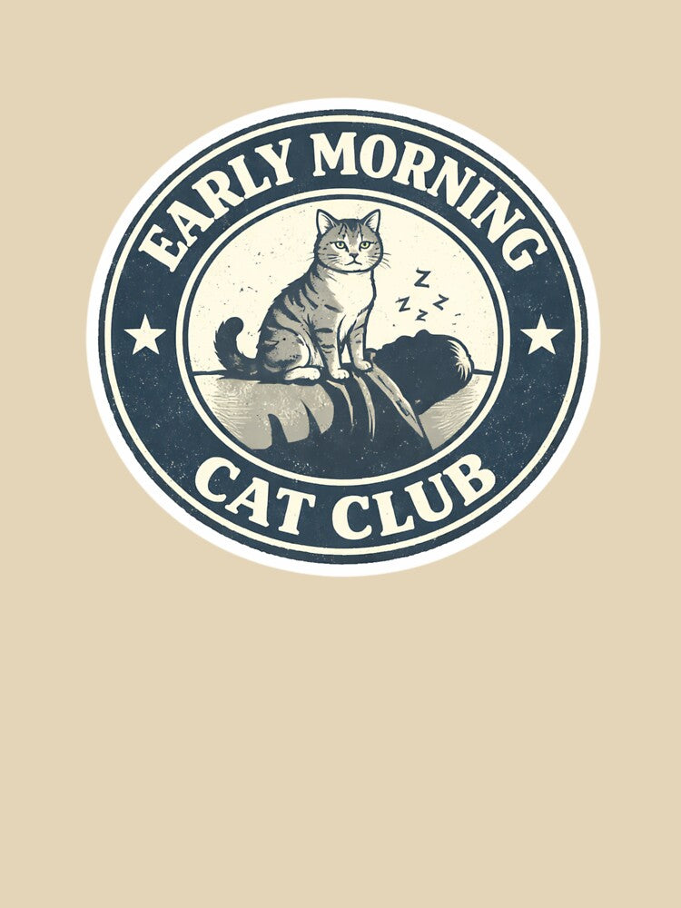 Early Morning Cat Club Vintage Badge by EastEndTownie