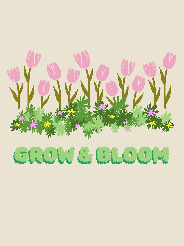 Grow & Bloom: Pink Tulip Garden Graphic by Crafted.ink