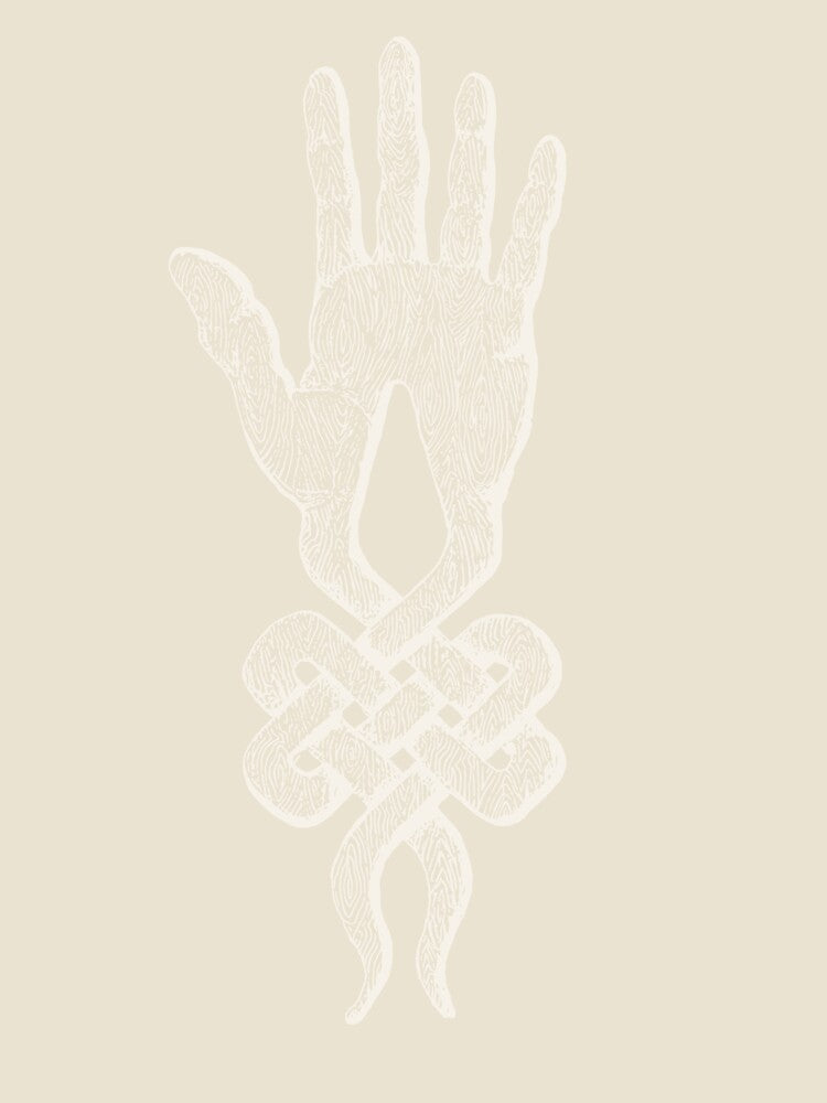 Engraving of Hand in Knot - Esoteric Drawing by Arcane Orchid
