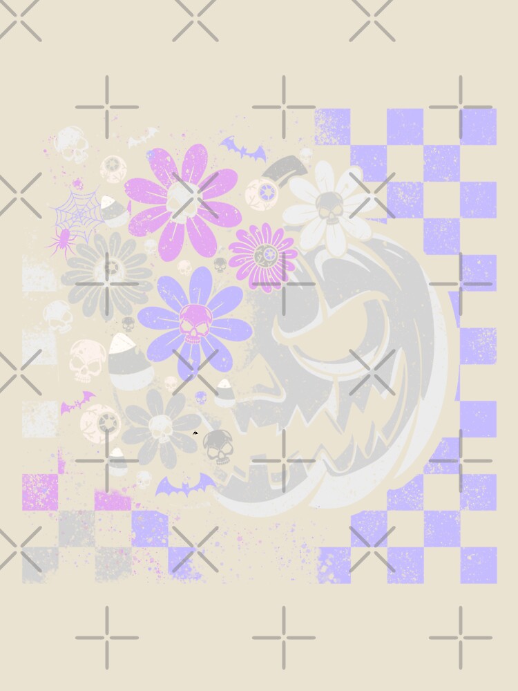 Pastel Goth Pumpkin – Skulls & Flowers Halloween Design by The Sandy Design Store
