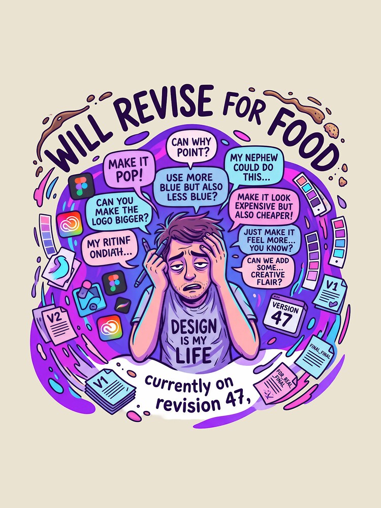 Graphic Designer Client Feedback Survivor Funny Design Humor by LunaMarkos