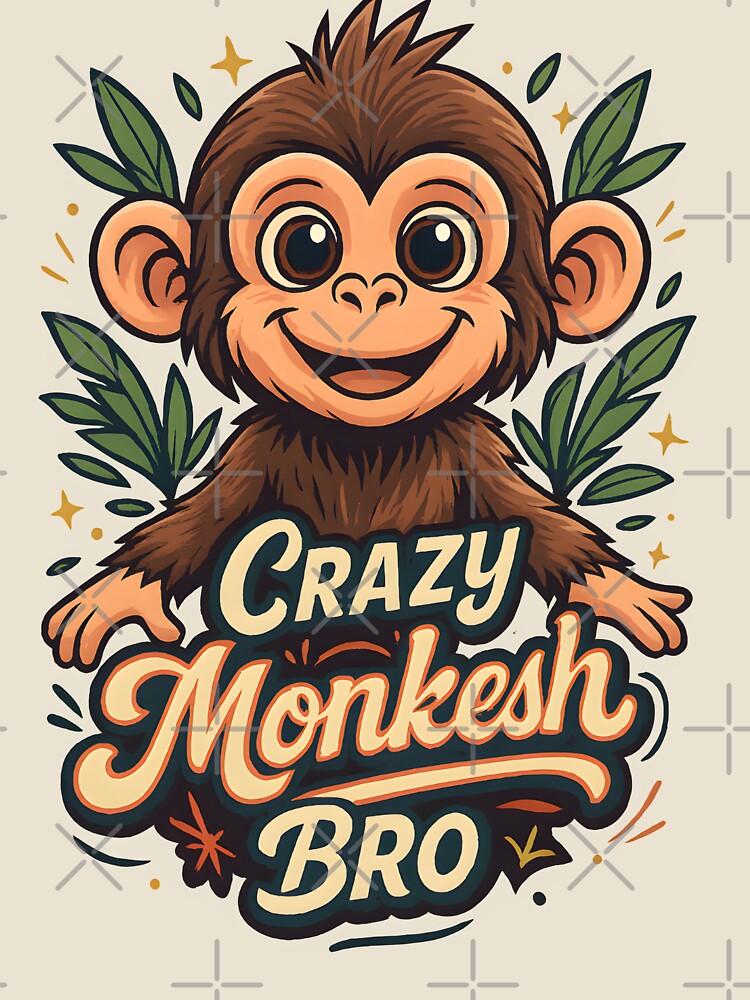 Crazy Monkesh Bro Design Art latest Design art collection ideal for thsirt, premium oversized hoodies and sweatshrits, by Holadiseno