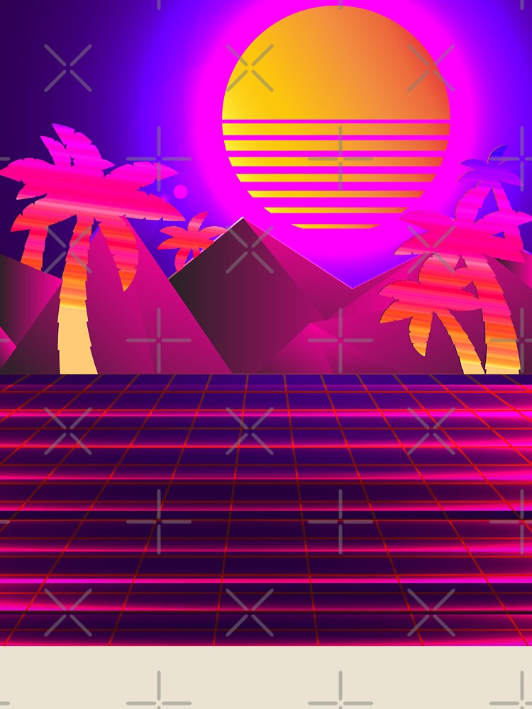 Synthwave Retro 80s & 90s Vaporwave Sunset With Palm Trees graphic by D-C-Designs