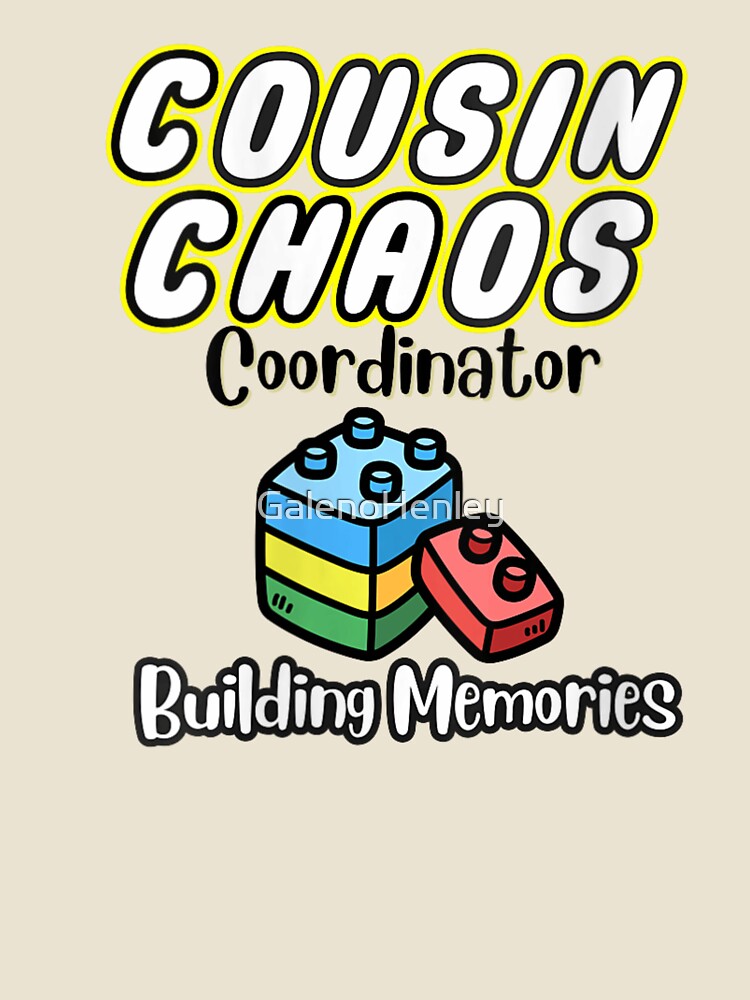 Cute Cousin Chaos Coordinator Building Memories Retro Toy Blocks Family Vacation by GalenoHenley