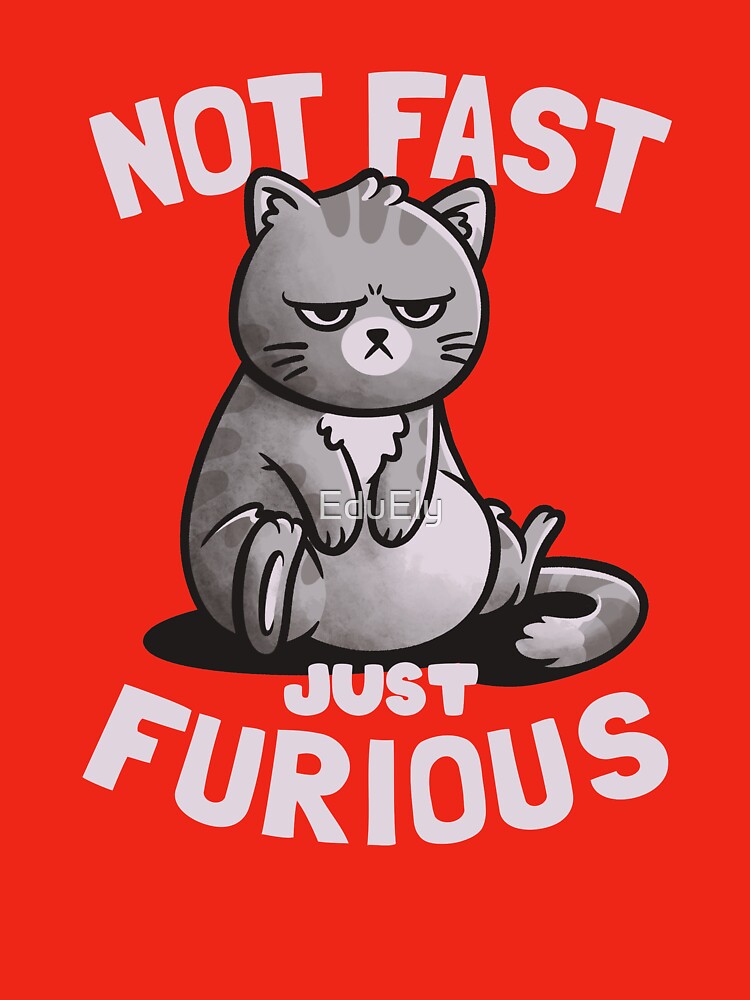 Not Fast Just Furious Cute Funny Cat Gift by EduEly