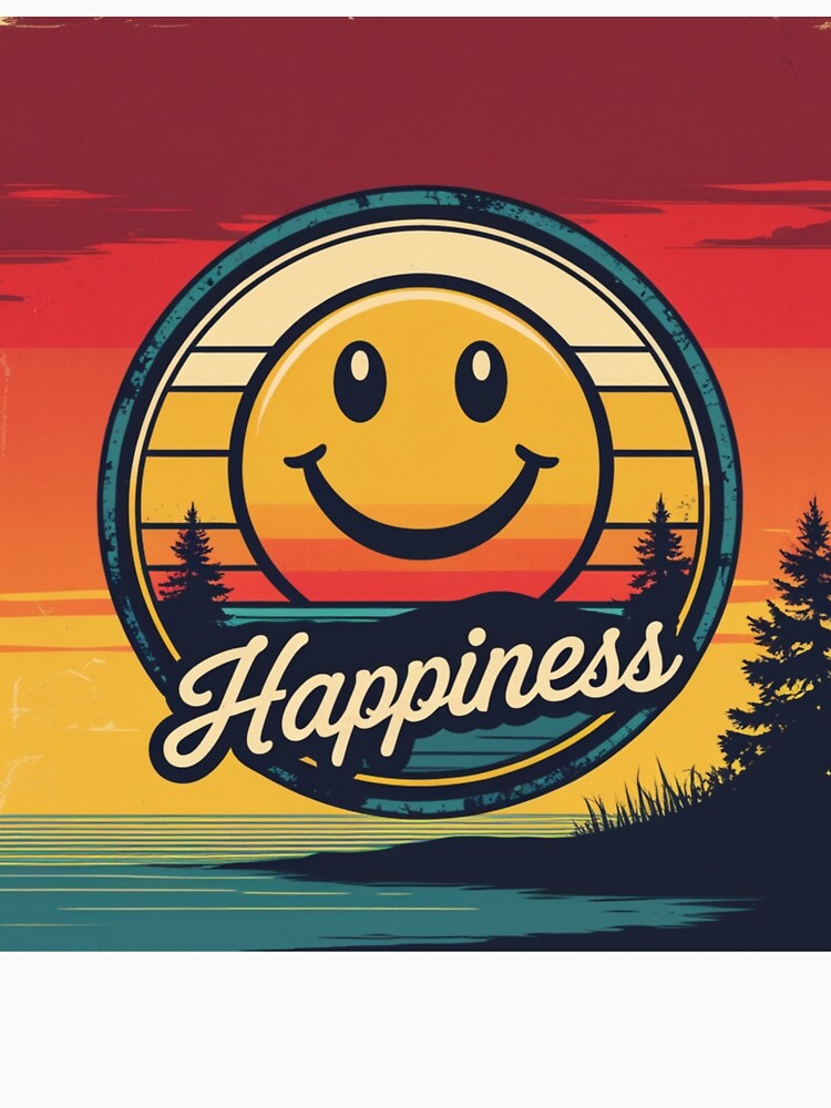 Retro Smiley Sunset Happiness by Frame and Flames