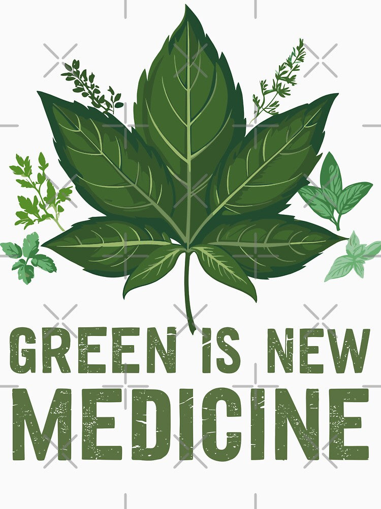 Green Is New Medicine Herbal Healing Plants Eco Design by ThreadQuirk