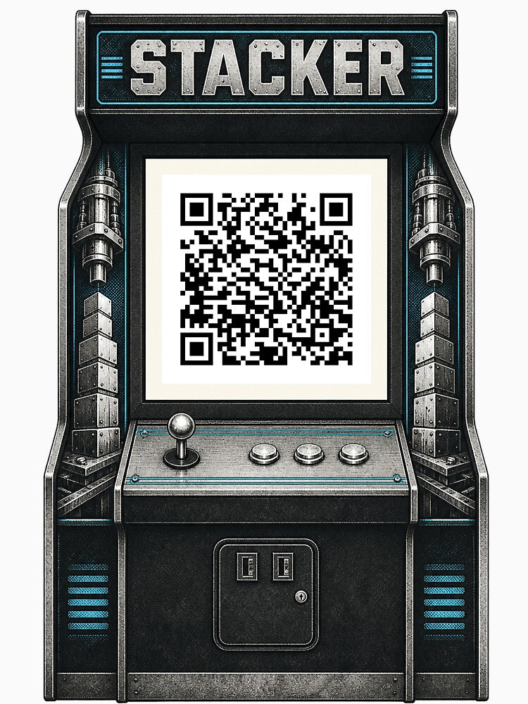 Playable Stacker Retro Arcade Cabinet — Scan Code by QrcadeMachine