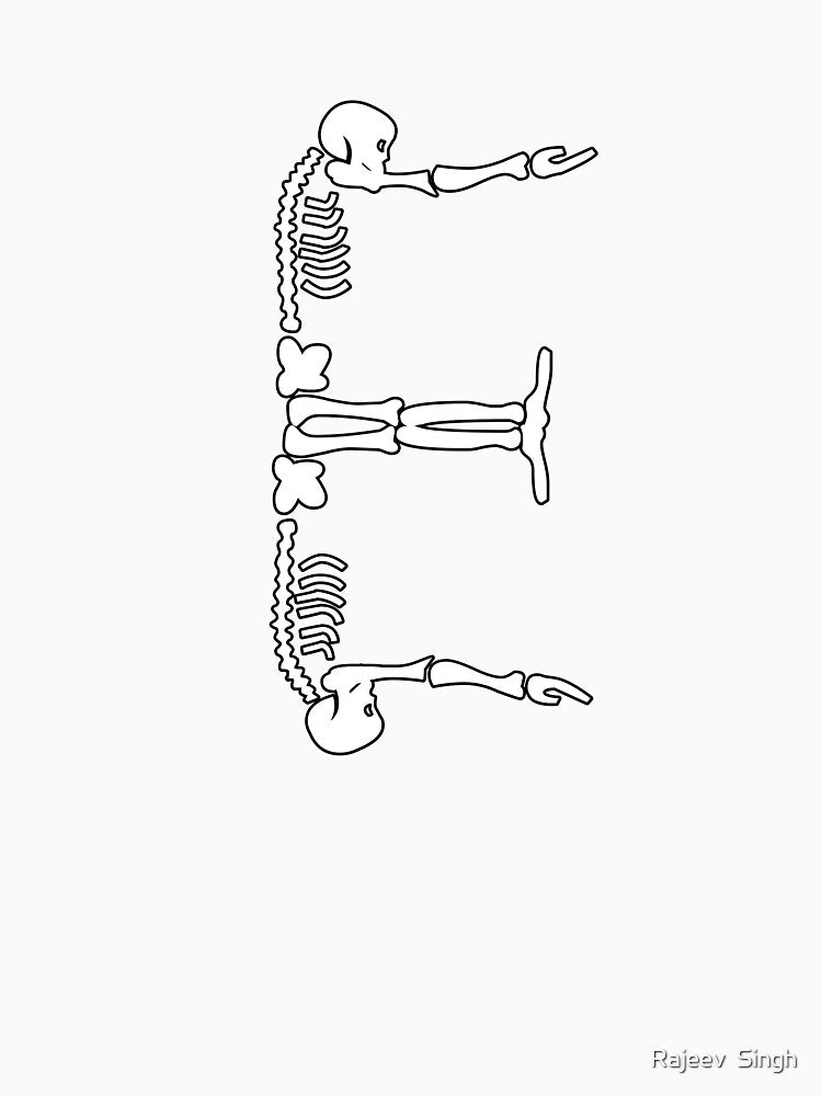 Skulls doing yoga initial monogram E by Rajeev  Singh