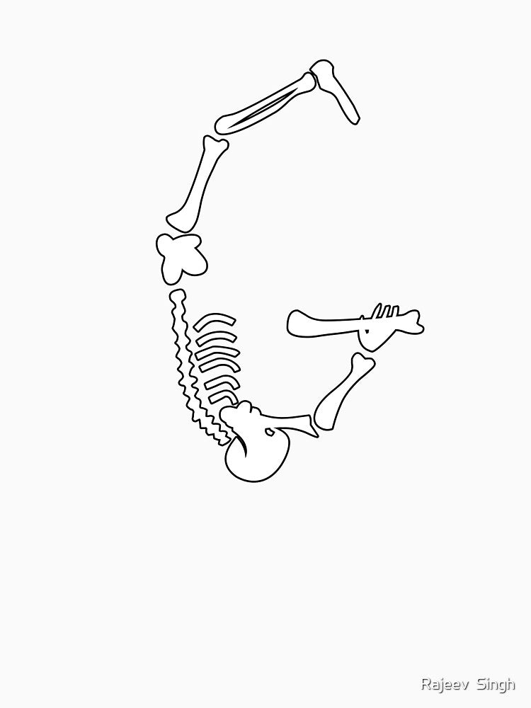 Skulls doing yoga initial monogram G by Rajeev  Singh