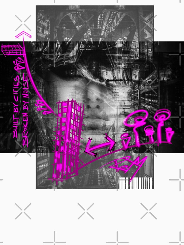 Cyberpunk Graffiti Portrait – Glitchcore Punk Noise Art by Pink&Blue  @pink.and.blue_studio