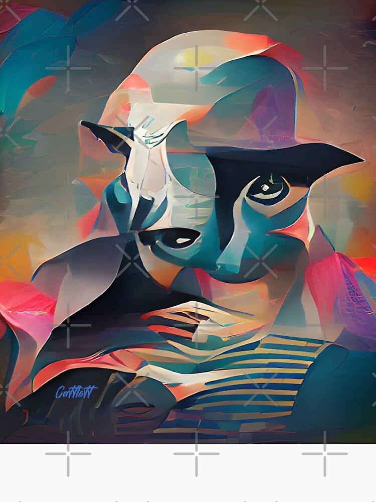 Modern Art - Abstract Face -Style of Cubism by CattlettArt