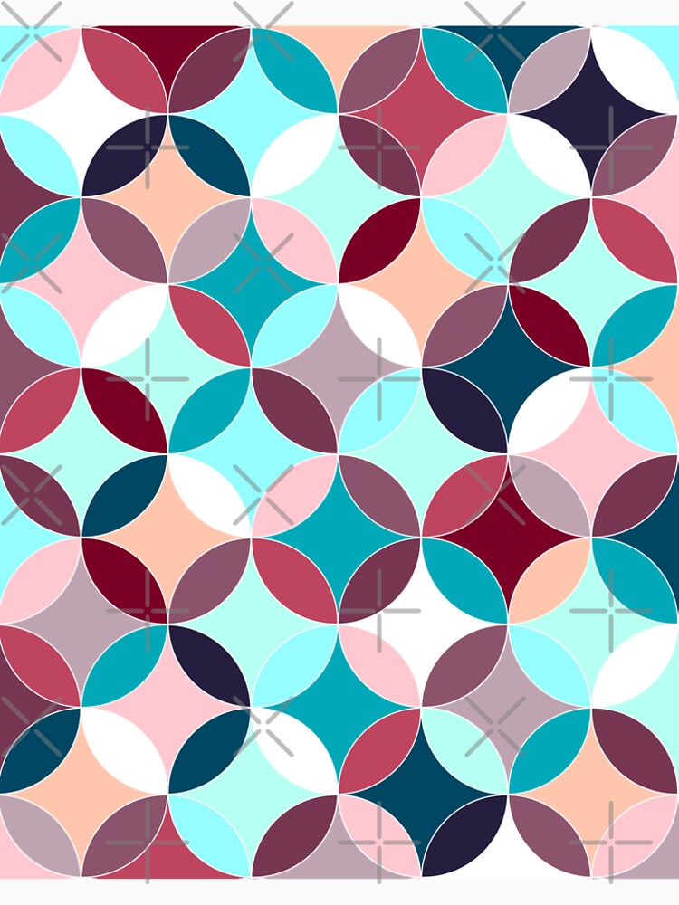 Mid Century Overlapping Circles - Retro Geometric Pattern Decor by K Design Store
