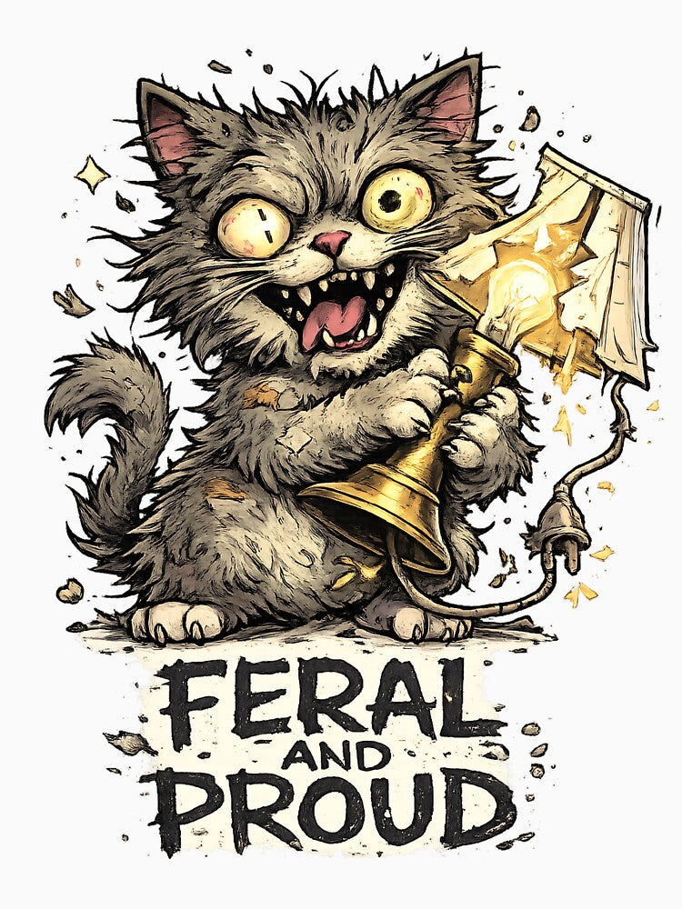 Feral And Proud Crazy Cat – Funny Chaotic Cat Mom Cat Lover Gift by SaNaCreation13