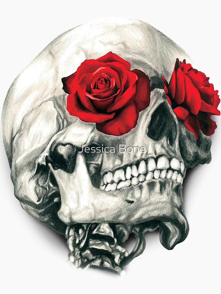Rose Eye Skull by Jessica Bone