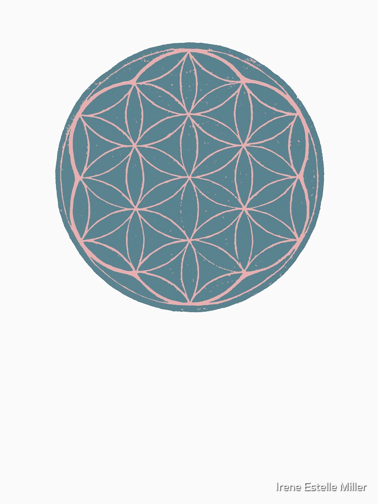 Flower of Life Linocut - Peacock + Rose by Irene Estelle