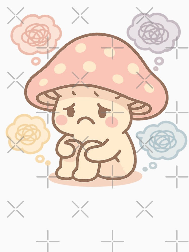 Overthinking Mushroom in Soft Sad Mode by fadilow